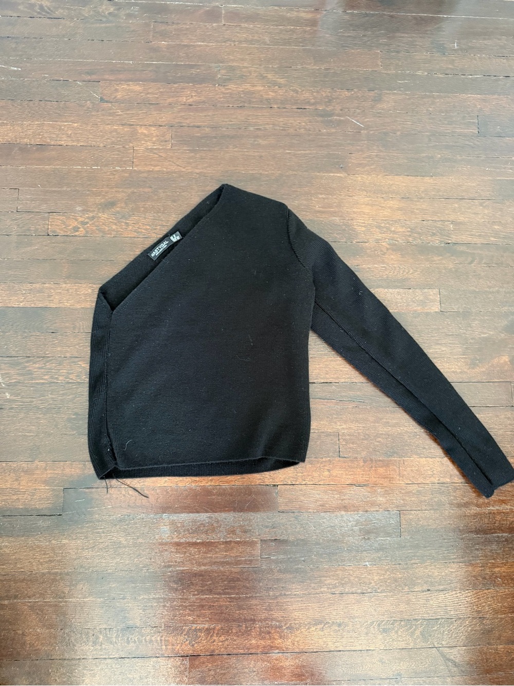 Nasty Gal Black One-Shoulder Knit Sweater